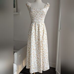 Reformation Tavi Floral Linen Sundress Adagio